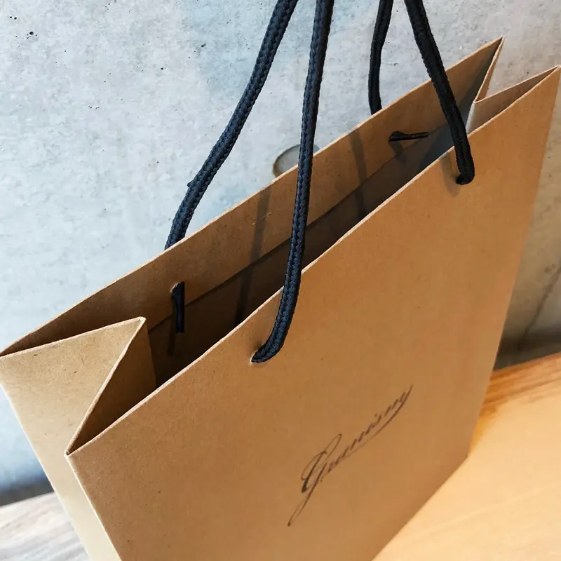 ヴィンテージ　紙袋 E（260×160×260）未晒クラフト無地 手提げ紙袋 H25CB【送料無料/代引