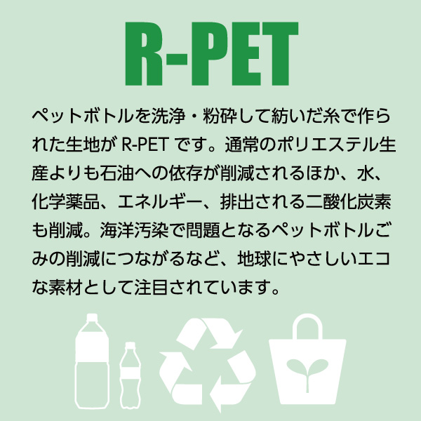 リサイクルポリエステル、リサイクル素材、R-PET、リサイクルPET
