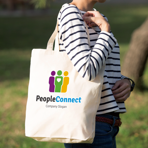 オリジナルエコバッグ、コットン、船底型、熱転写、フルカラー